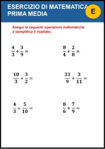 esercizi di matematica di prima media