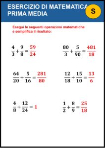 esercizi di matematica prima media​