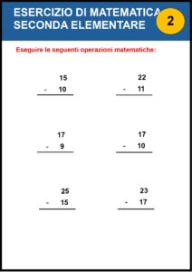 esercizi di matematica seconda elementare