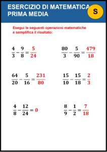 esercizi matematica per prima media