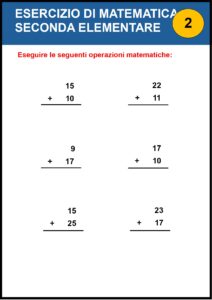 esercizi matematica seconda elementare​