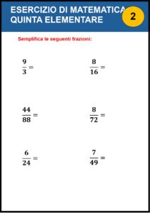 matematica quinta elementare esercizi