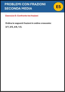 esercizi matematica frazioni seconda media