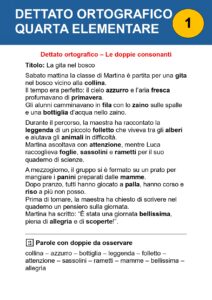 dettato ortografico classe quarta dettato ortografico classe quarta