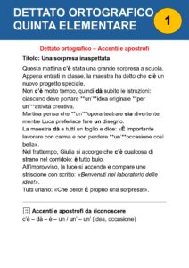 dettato ortografico classe quinta