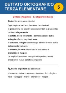 dettato ortografico classe terza​