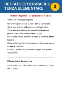 dettato ortografico per terza elementare
