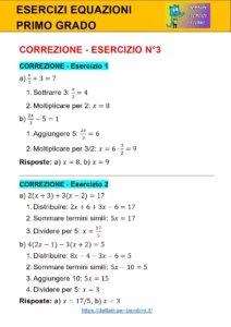 equazioni di primo grado esercizi