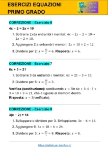 equazioni di primo grado esercizi​