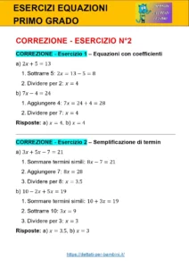 equazioni di primo grado esercizi