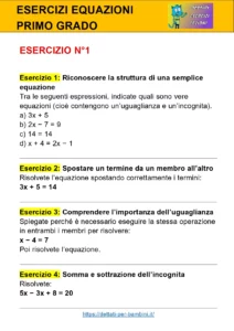 equazioni di primo grado esercizi​