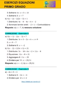equazioni primo grado esercizi​