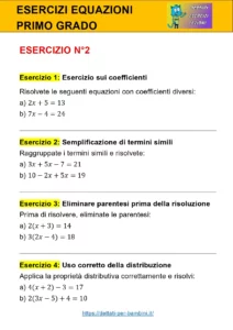 equazioni primo grado esercizi​