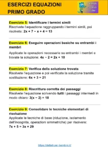 equazioni primo grado esercizi