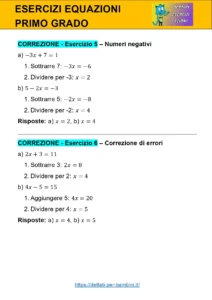 equazioni primo grado esercizi