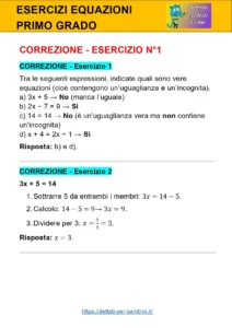 Esercizi Equazioni Di Primo Grado 30 Test Da Stampare