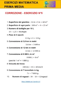 esercizi prima media matematica