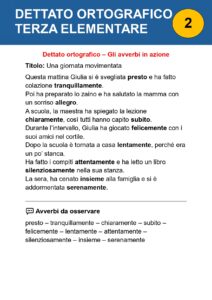 ortografia dettato terza elementare
