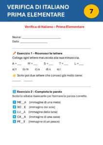 verifica italiano prima elementare verifica italiano prima elementare