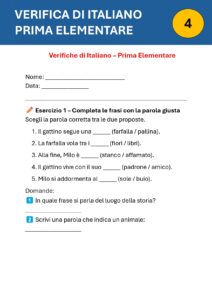 verifica italiano prima elementare verifica italiano prima elementare