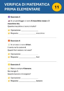 verifiche matematica prima elementare primo quadrimestre
