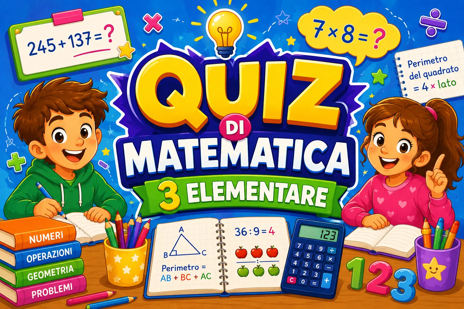quiz matematica 3 elementare