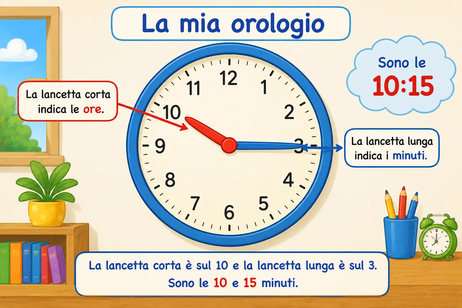 Quiz Matematica 4 Elementare orologio