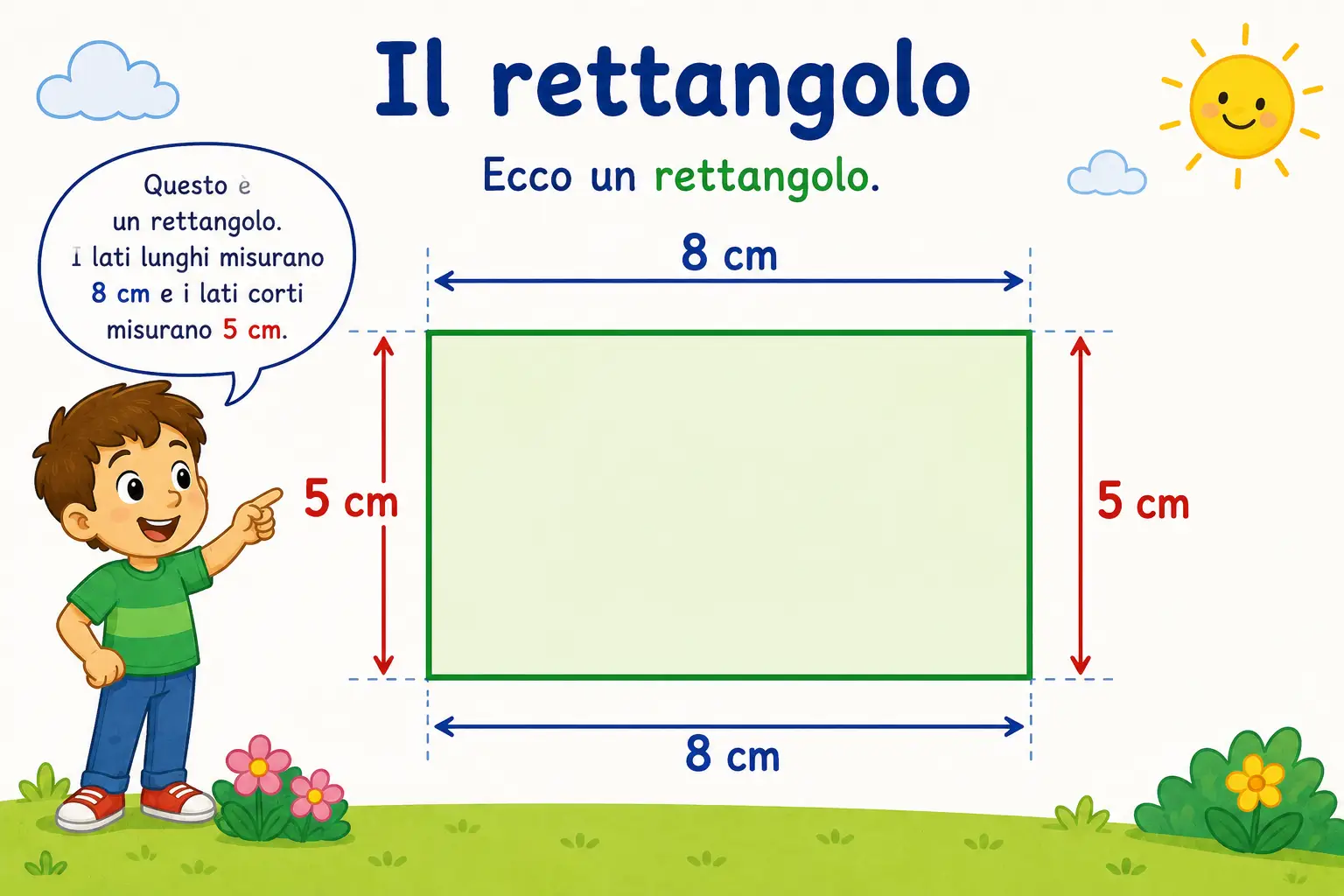 Quiz Matematica 4 Elementare perimetro rettangolo