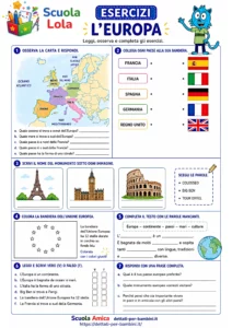 scheda esercizio geografia classe seconda