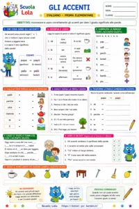 italiano in prima elementare schede