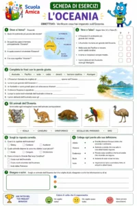 scheda geografia classe seconda