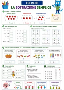 scheda matematica prima elementare