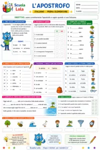 schede di italiano di prima elementare